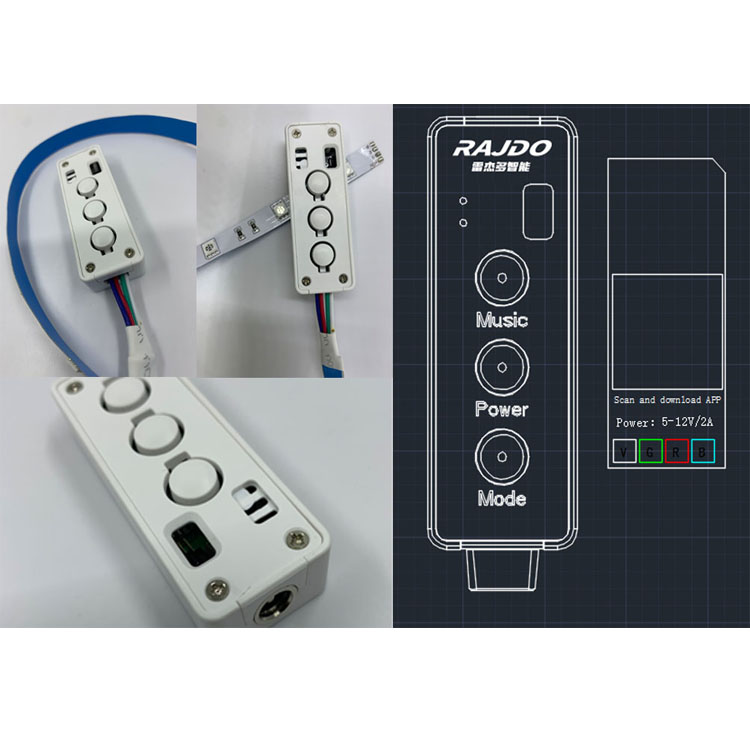 RGB 苏州智能七彩控制器 BLE智能蓝牙幻彩灯方案 智能蓝牙5.1照明灯控方案 跑马灯串解决方案