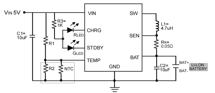 XR4420 5V供电2A 苏州单节开关型锂离子电池充电芯片