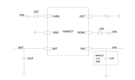 FM4057 32V 耐压苏州单节锂电池线性充电芯片