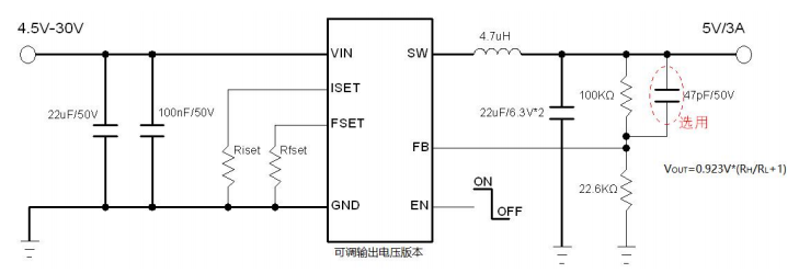 30V 输入，3A 输出，CC&CV 控制，高效率苏州同步降压转换器YB2612