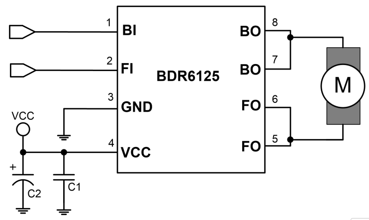 3.0V-18.0V大功率直流电机驱动芯片BDR6125,苏州双向电机驱动IC 持续电流 4.50A，峰值 7.5A