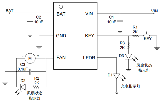 集成锂电池充电管理功能、按键检测功能的苏州马达驱动专用芯片 YX2815A